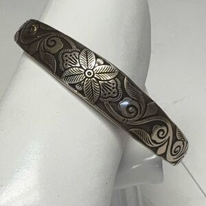 Elegant Boho Silver Bangle Bracelet
